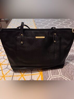 Liz Claiborne Black Tote with Gold Hardware
